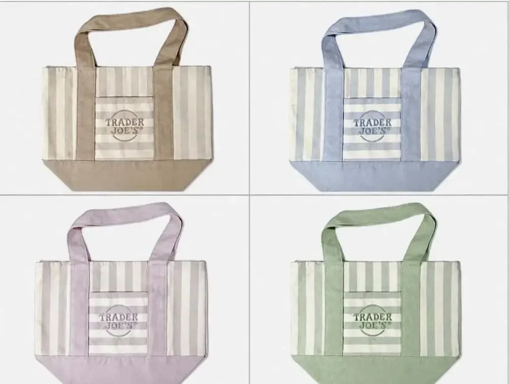 Trader Joe's Striped Canvas Mini Tote Bag Summer 2026 *Pick 1 or more*